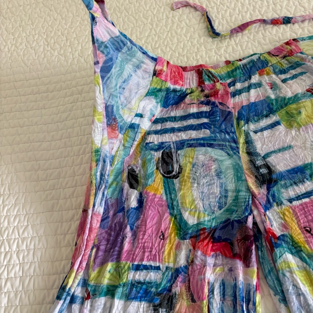 Vibrant Multicolor Wide Leg Jumpsuit - Picture 16 of 16